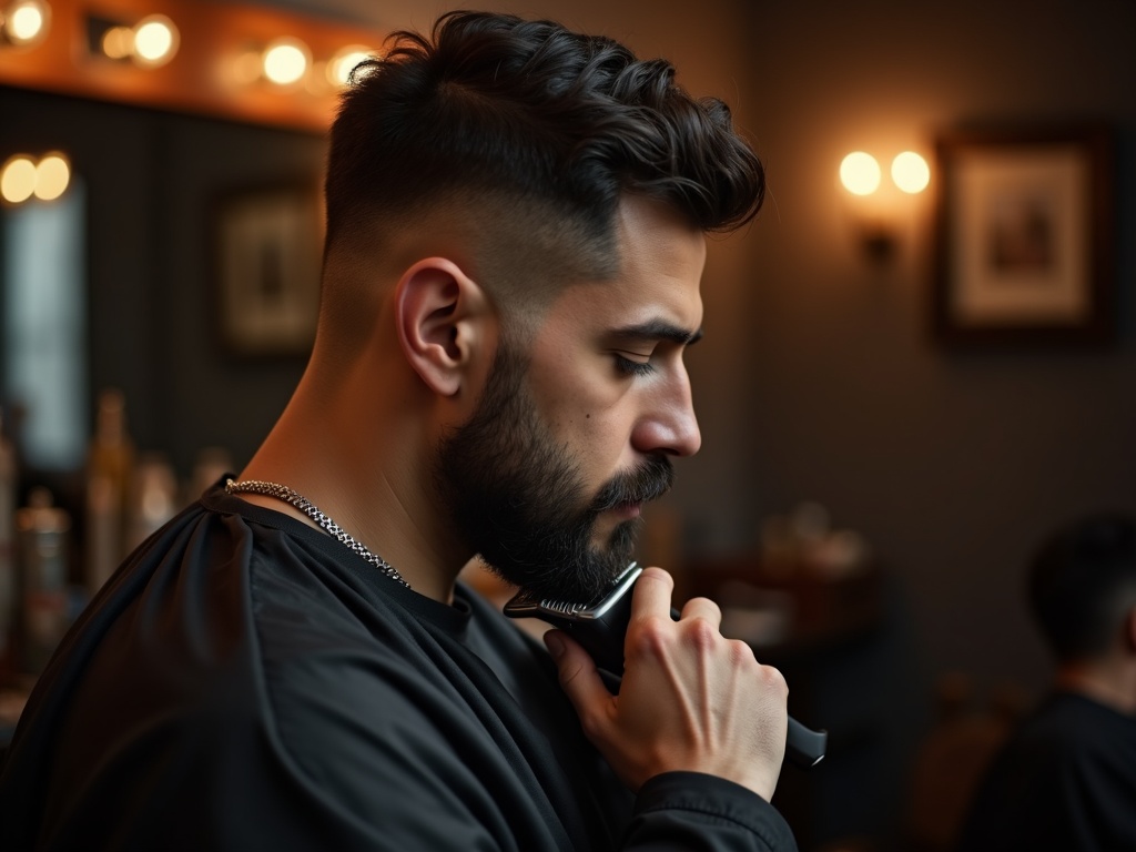 Barber at work