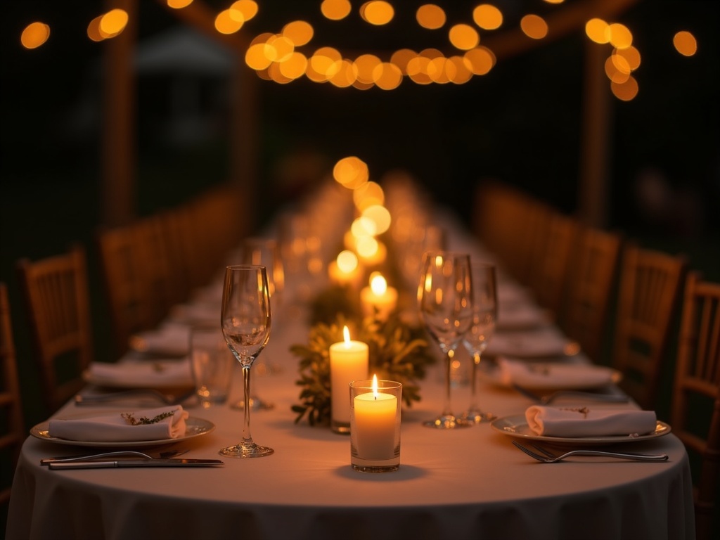 Candlelit reception table